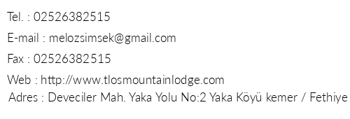 The Mountain Lodge telefon numaralar, faks, e-mail, posta adresi ve iletiim bilgileri